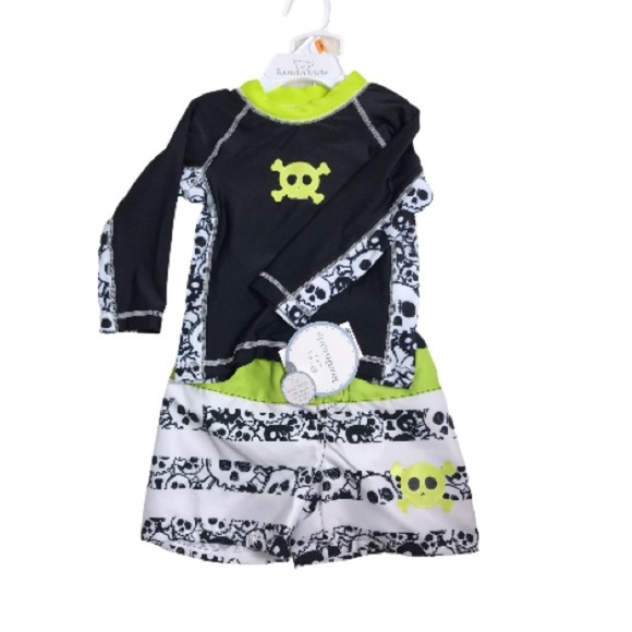 NWT Crossbone Rashguard 2-Piece Swim Set - Picture 10 of 16